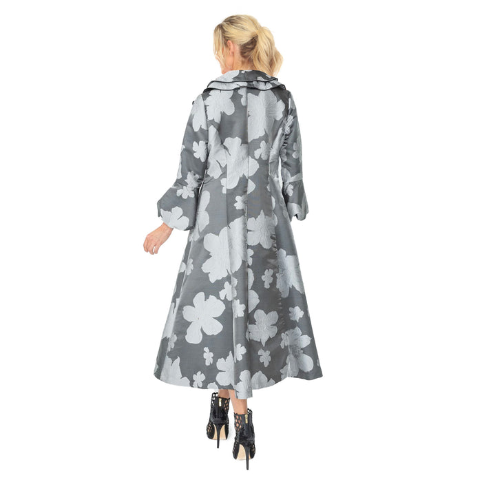 Floral Jacquard Double Collar Midi Dress/Jacket - 4764J-CH - Size S Only!