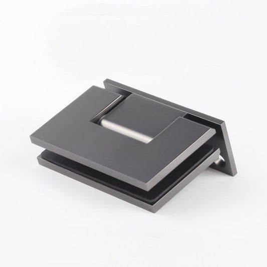 FORGE GUNMETAL GREY SHOWER HINGE GLASS TO WALL L-SHAPE 90 Degrees 10mm glass - Gunmetal Grey - Image 1