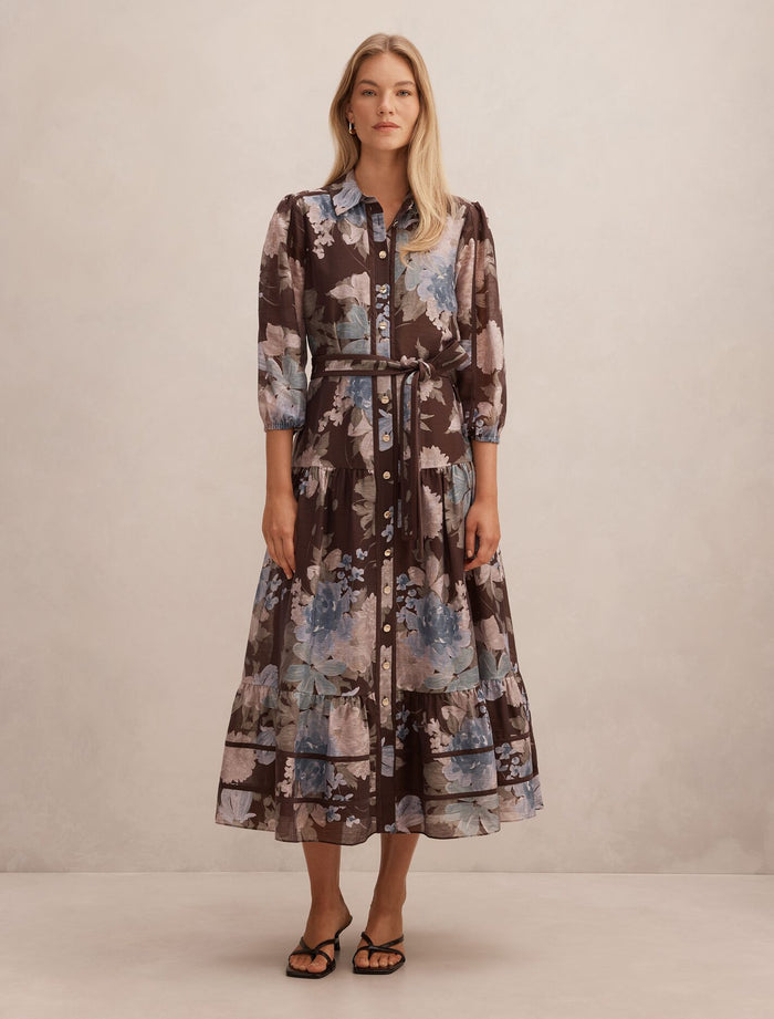Gianna Printed Midi Dress Halsey Floral Forever New