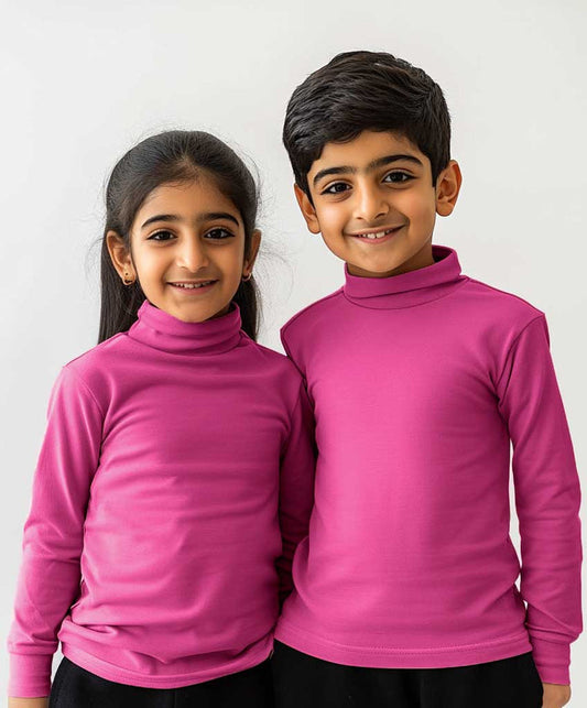 Girls’ Classic Fuchsia High Neck Top - Hinz Clothing