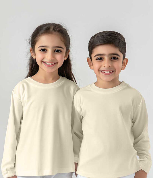 Boys Long Sleeves Round Neck (Off-White) - Hinz Clothing