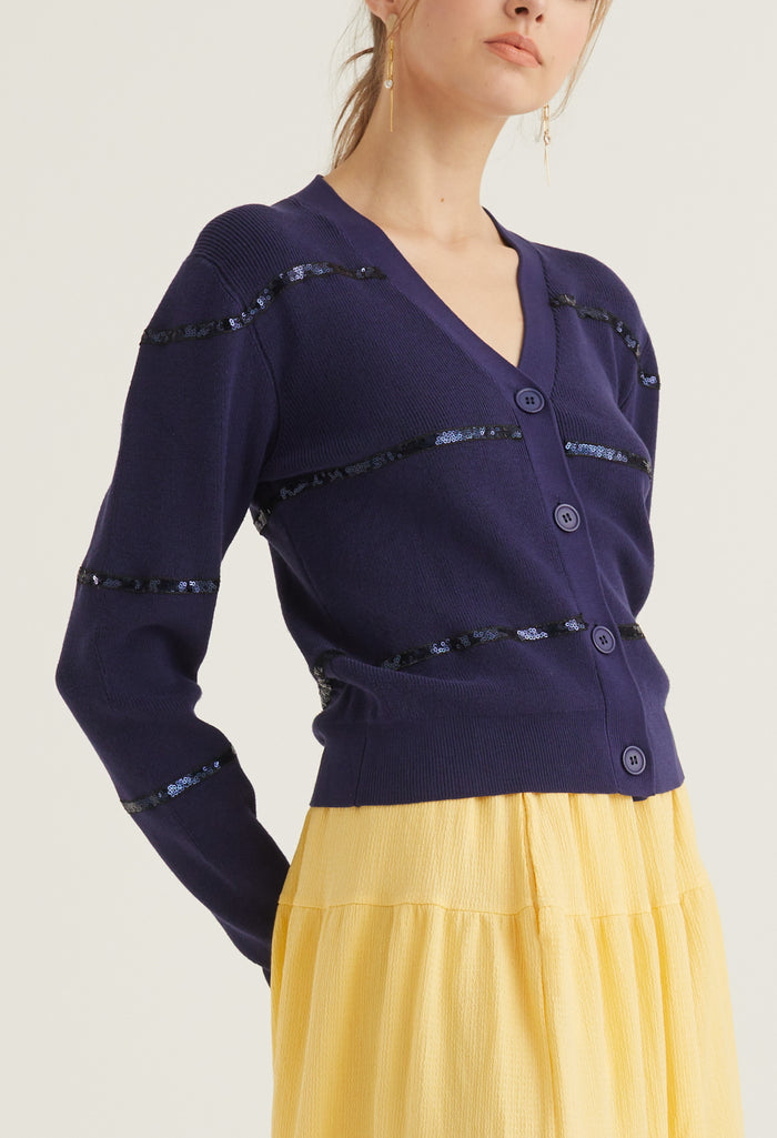 Glitter Orbit V-Neck Cardigan