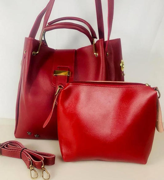 H1644 - Red Tassel 2pc Handbag Set