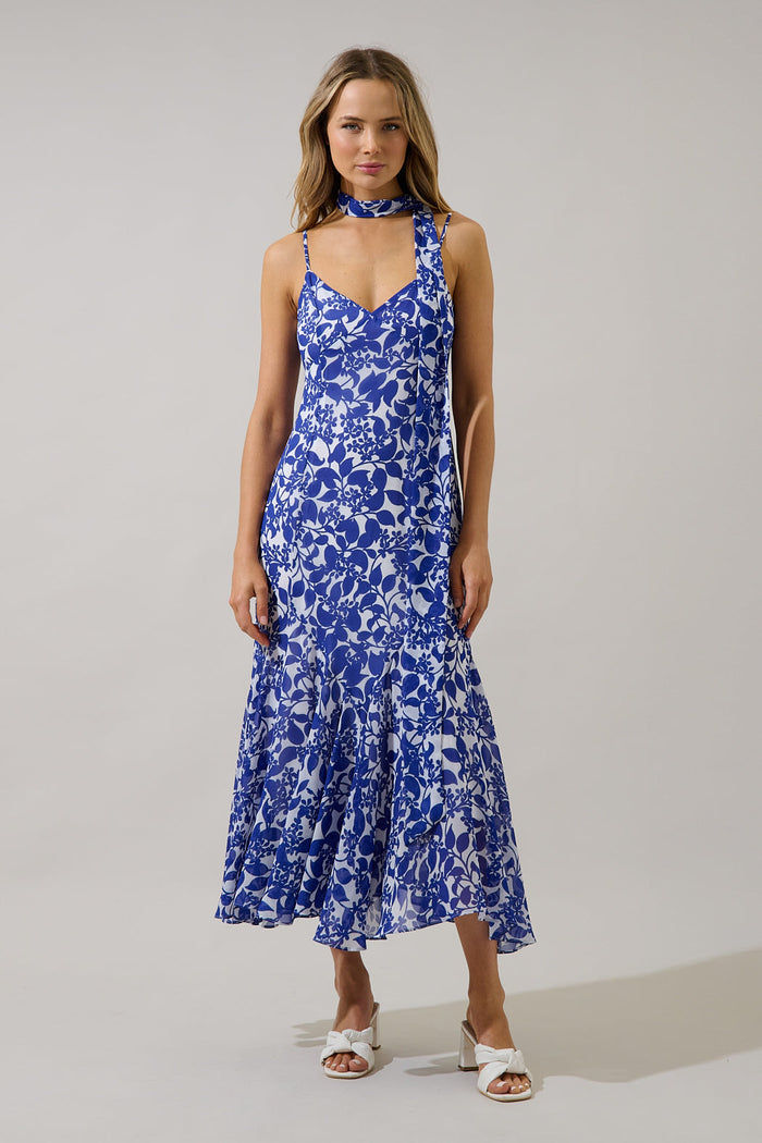 Hagny Pleated Midi Dress Kian Floral