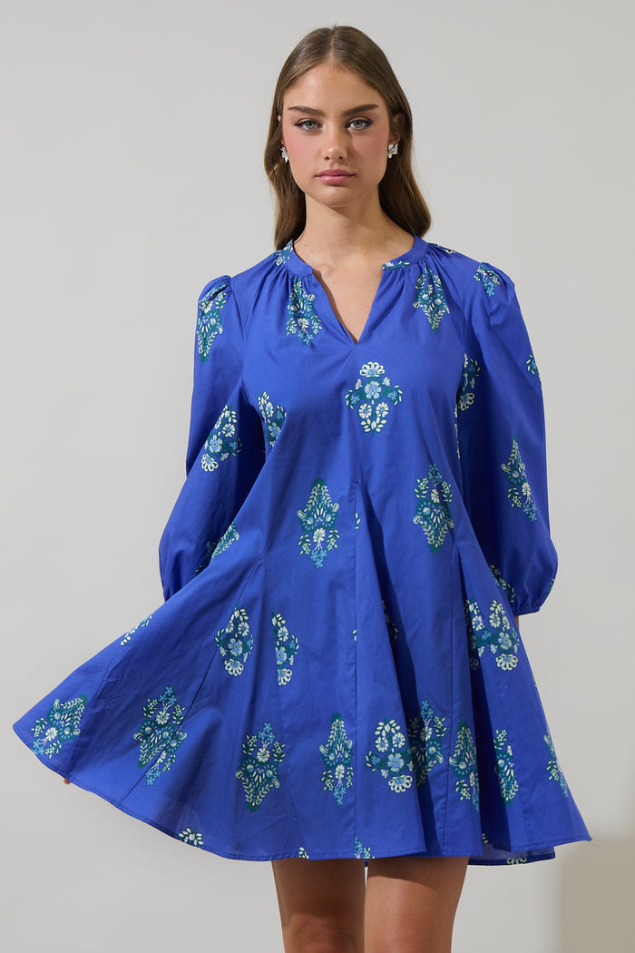 Haline Floral Lody Flare Mini Dress