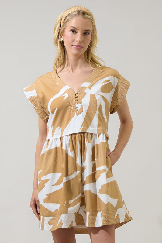 Hazel Abstract Jolene Trapeze Mini Dress