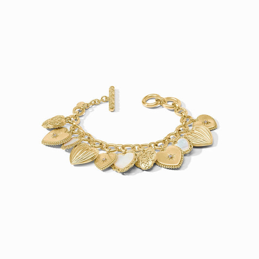 Heart Charm Bracelet Gold OS