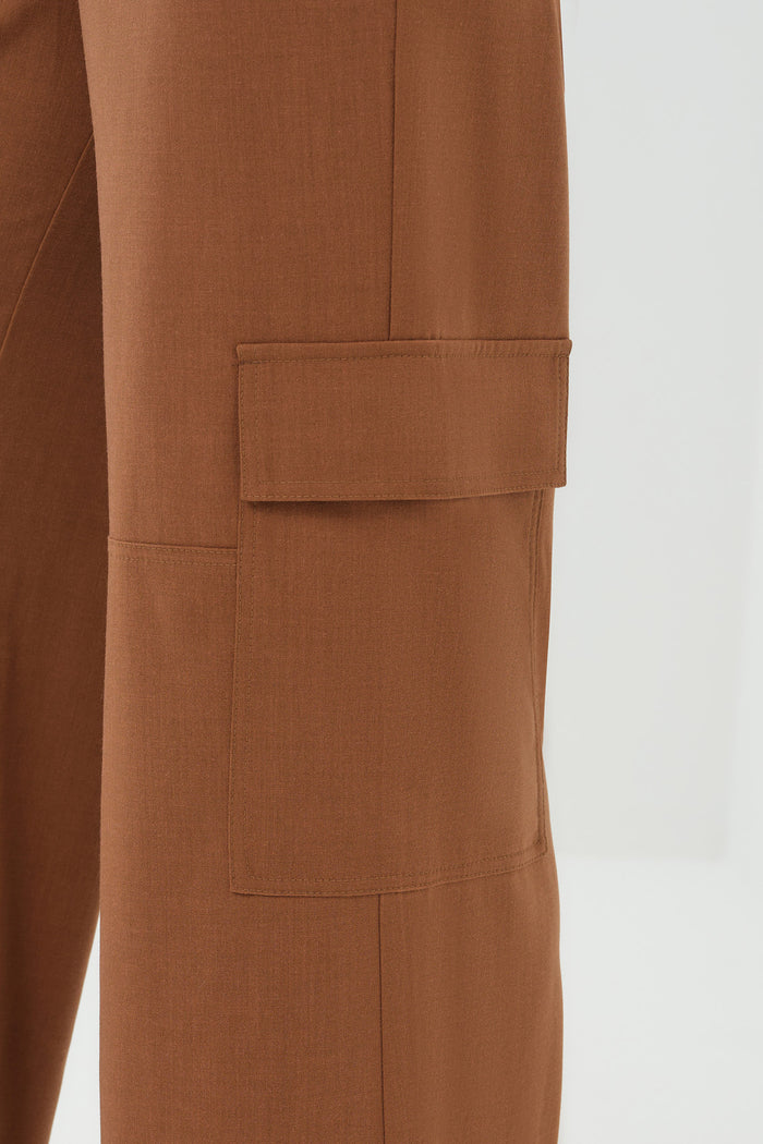 Herron Woven Cargo Wide Leg Pull-On Pant