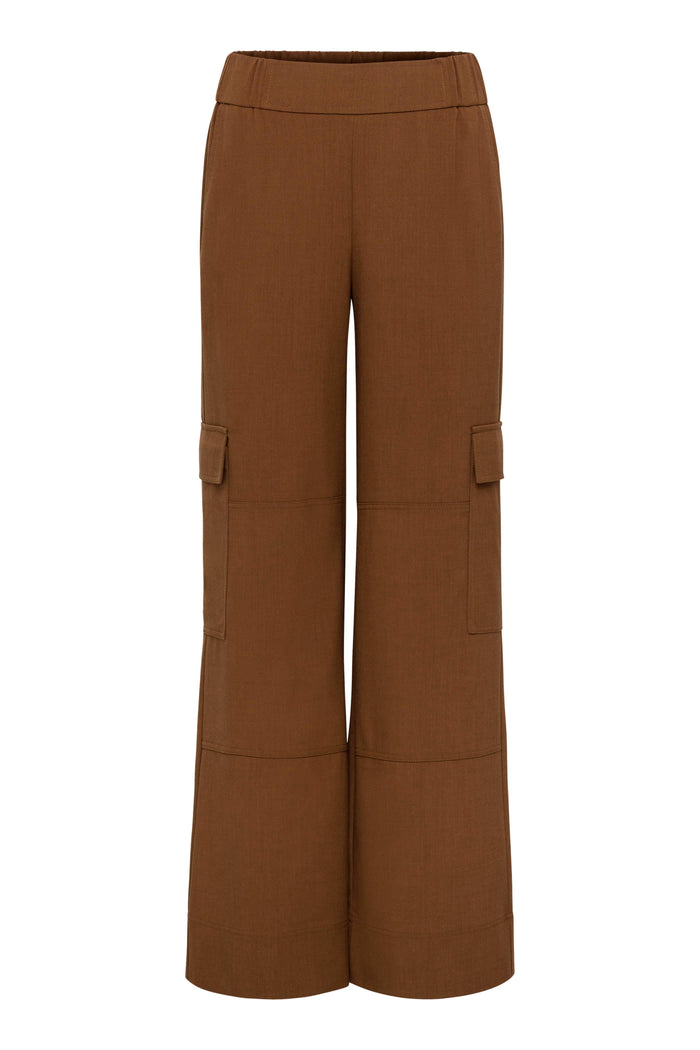 Herron Woven Cargo Wide Leg Pull-On Pant