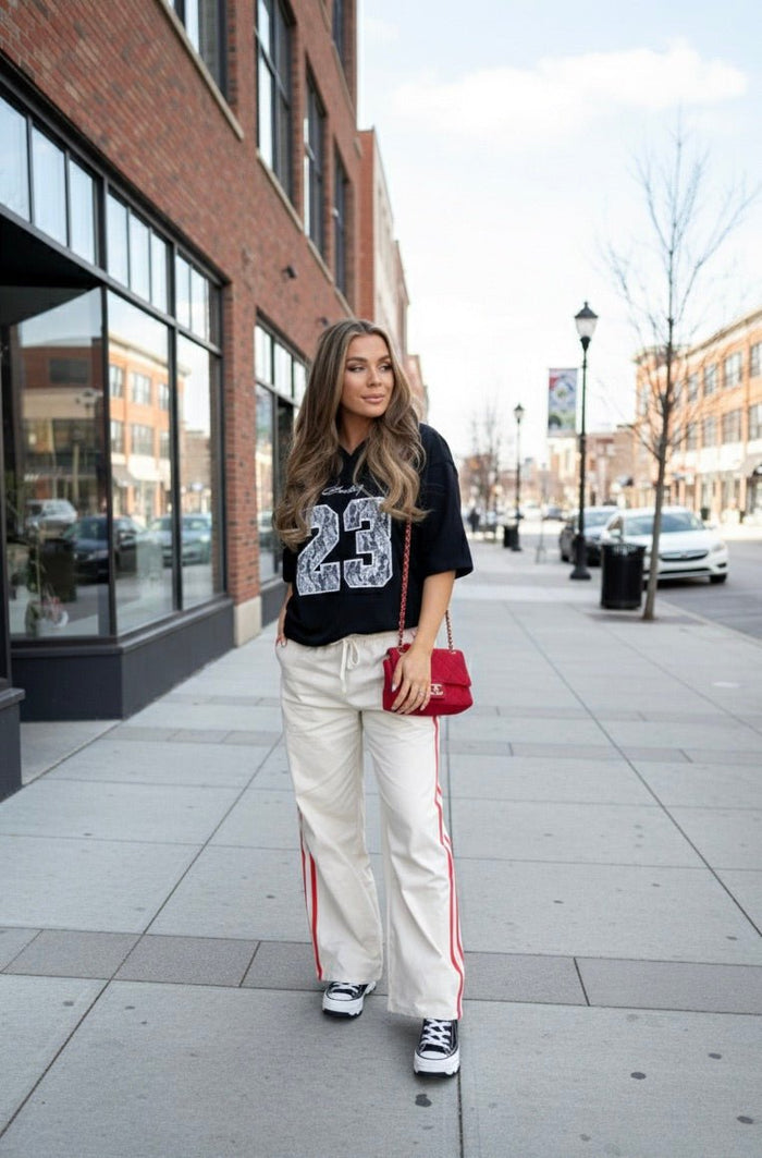 High Contrast Wide Leg Pants