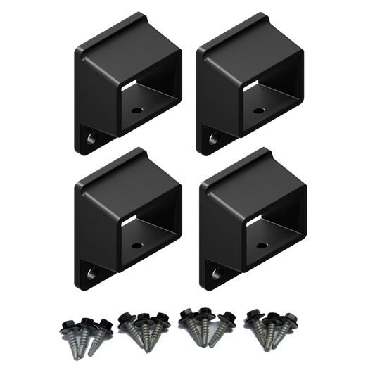 HOMESAFE Flat Top Pool Fencing Brackets - 38 x 25mm Fence Bracket - Standard - Satin Black - Image 1
