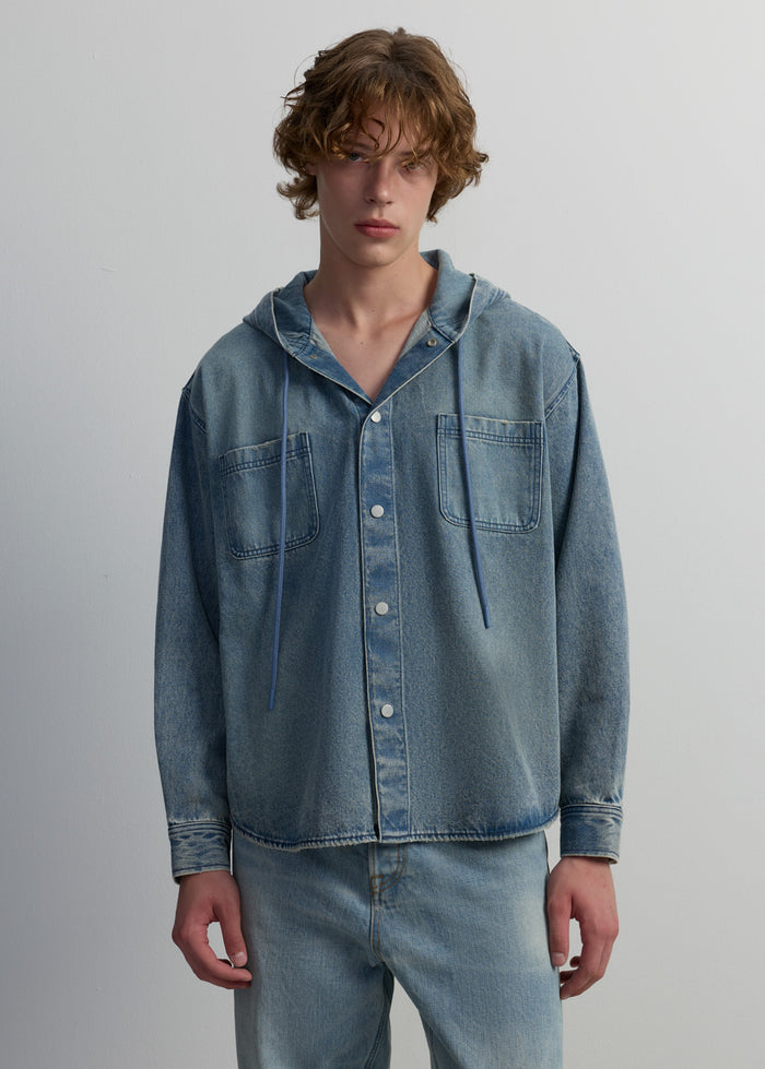 HOODIE DENIM SHIRT