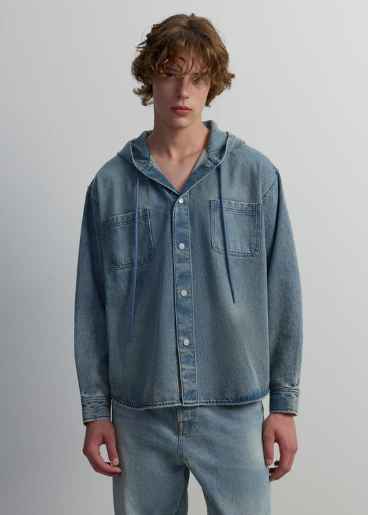 HOODIE DENIM SHIRT
