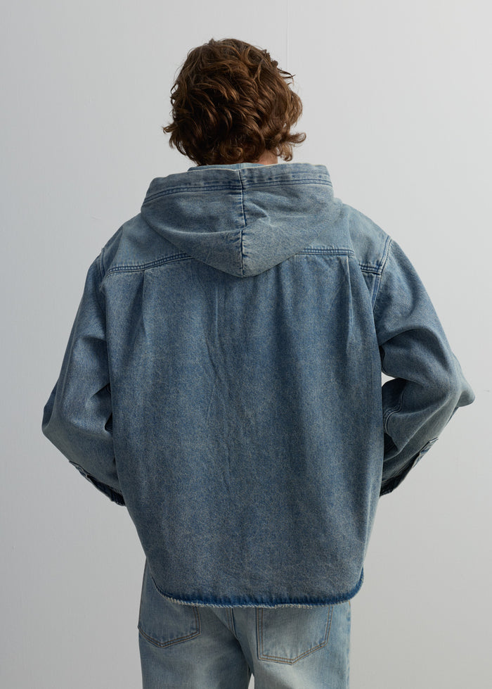 HOODIE DENIM SHIRT