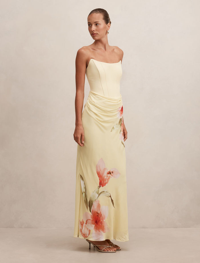 Isra Printed Strapless Maxi Dress Forever New