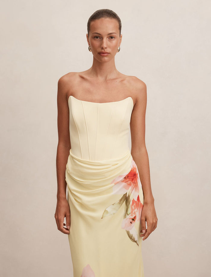 Isra Printed Strapless Maxi Dress Forever New