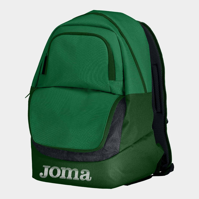 Green Joma Diamond II backpack with multiple compartments and adjustable straps, showcasing its stylish and functional design.