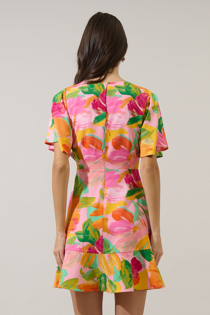 Jovana Floral Flouncy Mini Dress