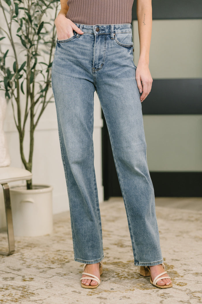 Judy Blue High Waist Tummy Control Slim Straight Leg Jeans