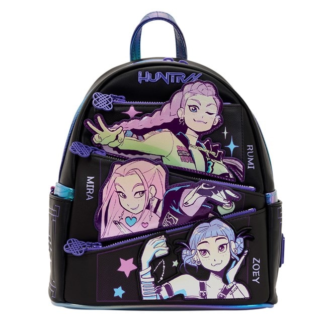 K-Pop Demon Hunters Huntrix Loungefly Mini Backpack With Photocard Holder Bag Charm in stock