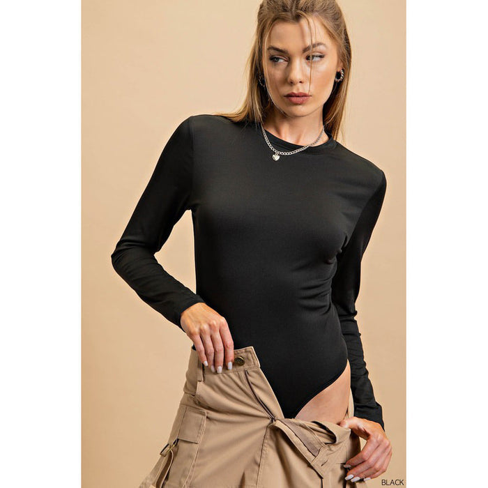KA - Slinky Fabric Basic Long Sleeves Body Suit 9410 - Black