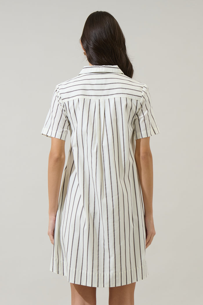 Kamara Striped Ivina Collared Mini Dress