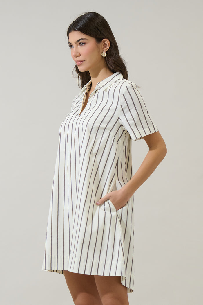 Kamara Striped Ivina Collared Mini Dress