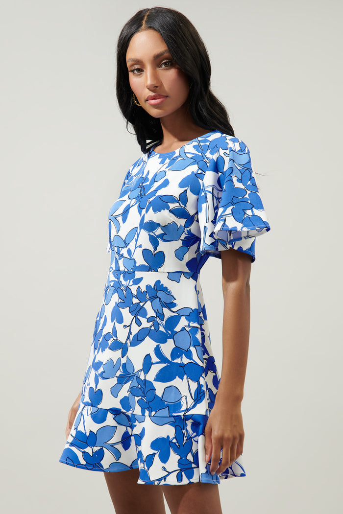 Khol Floral Flouncy Mini Dress