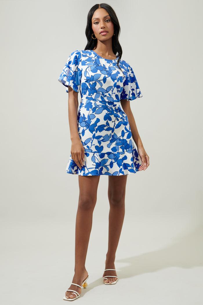 Khol Floral Flouncy Mini Dress