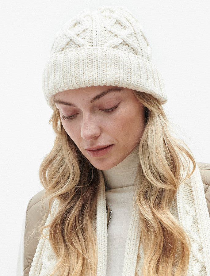 Ladies Aran Super Soft Merino Wool Hat - Classic Aran #color_classic-aran
