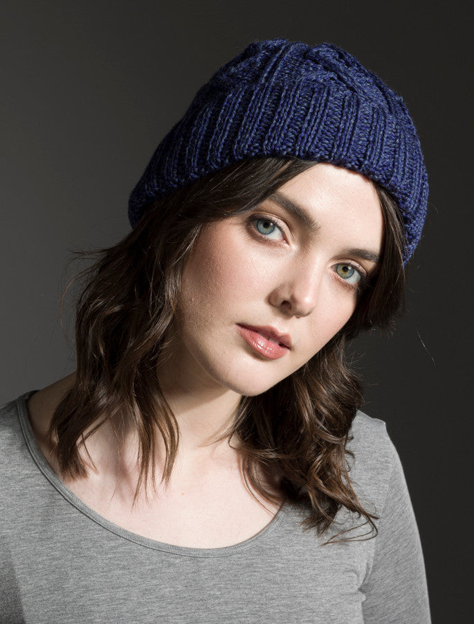 Ladies Aran Super Soft Merino Wool Hat - Ink #color_ink