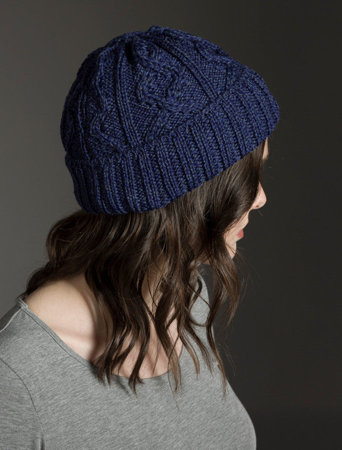 Ladies Aran Super Soft Merino Wool Hat - Ink #color_ink