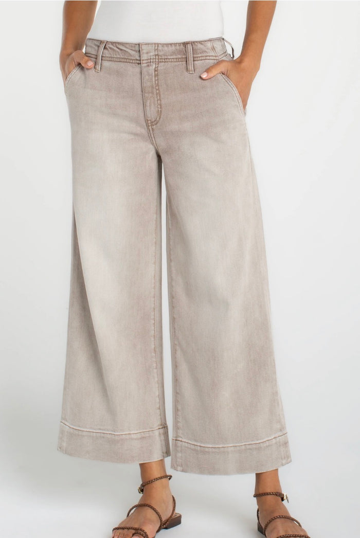 Liverpool - Weekender Crop Wide Leg - Antique Khaki