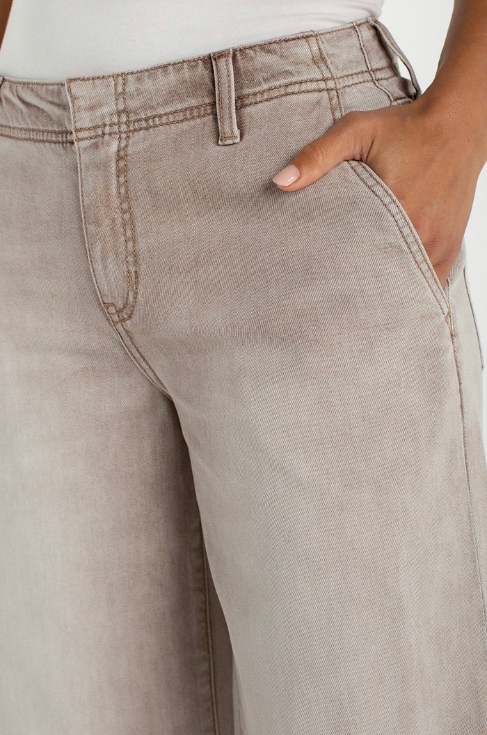 Liverpool - Weekender Crop Wide Leg - Antique Khaki