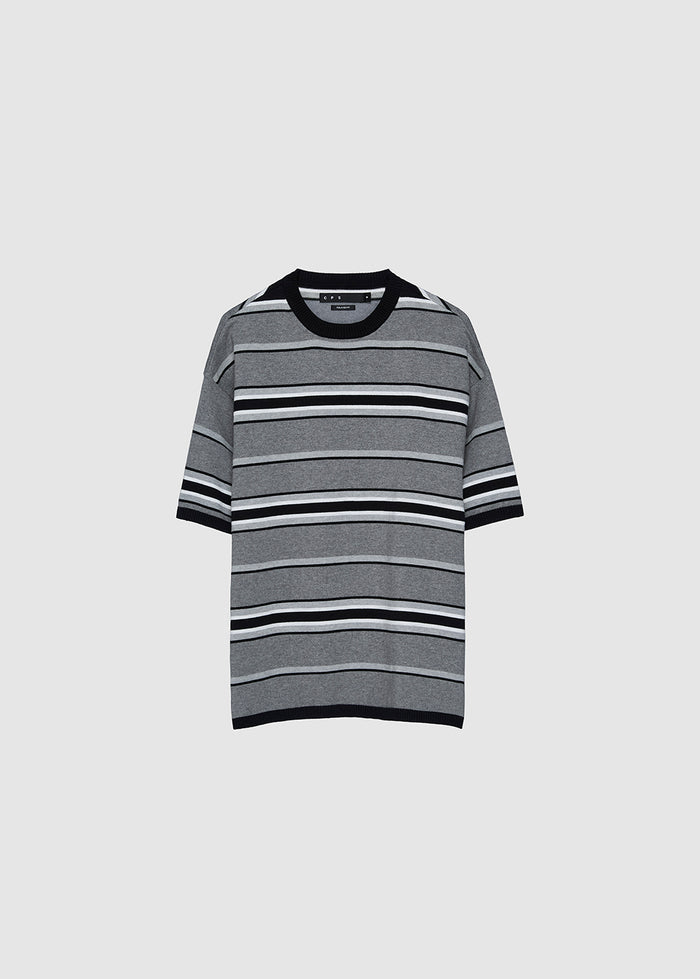 LOOSE FIT STRIPED KNIT TEE