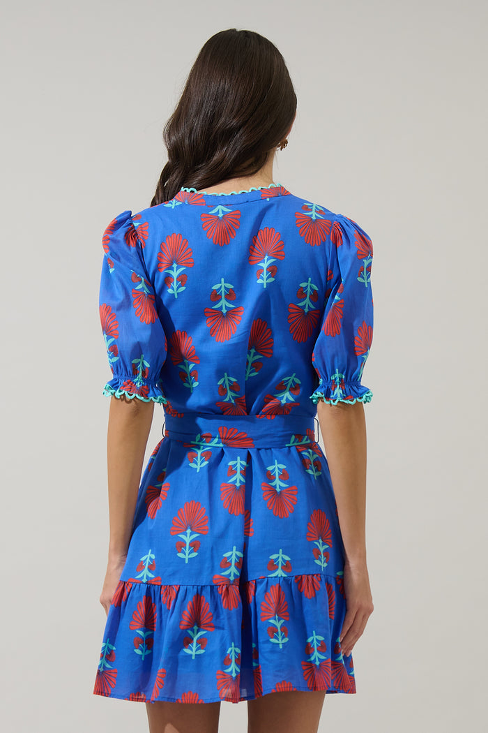Lucinda Floral Negin Split Neck Mini Dress