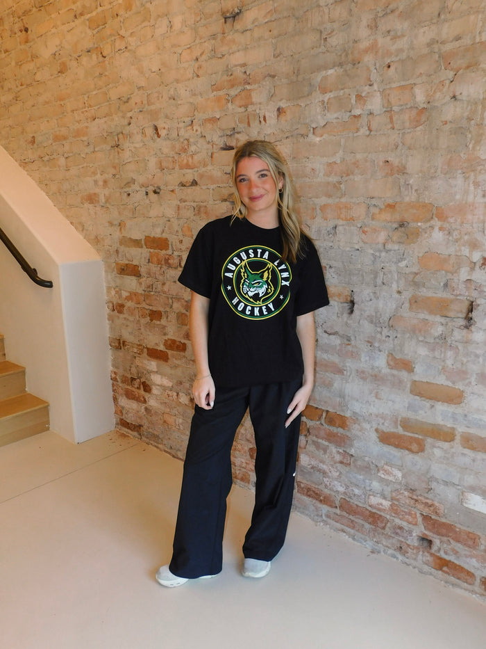 Lynx Black Round Tee