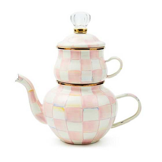 Mackenzie Childs High Tea Set  Rosy Check
