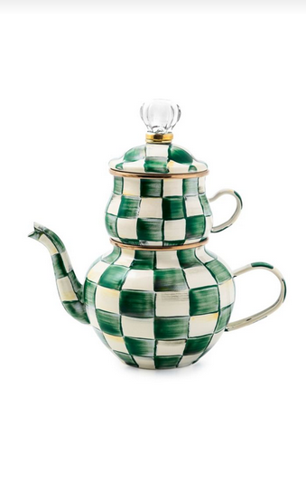 Mackenzie Childs High Tea Set  Emerald Check