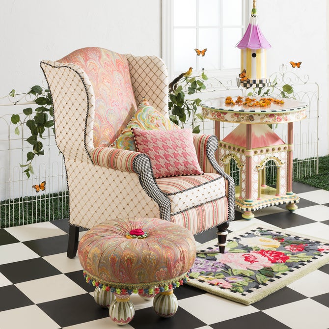 Mackenzie Childs RUG TUDOR ROSE