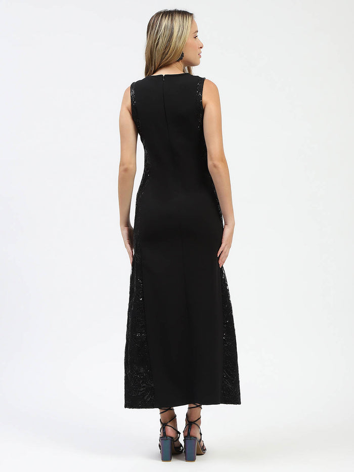 Madame Black Sequin Detailing Sleeveless Dress