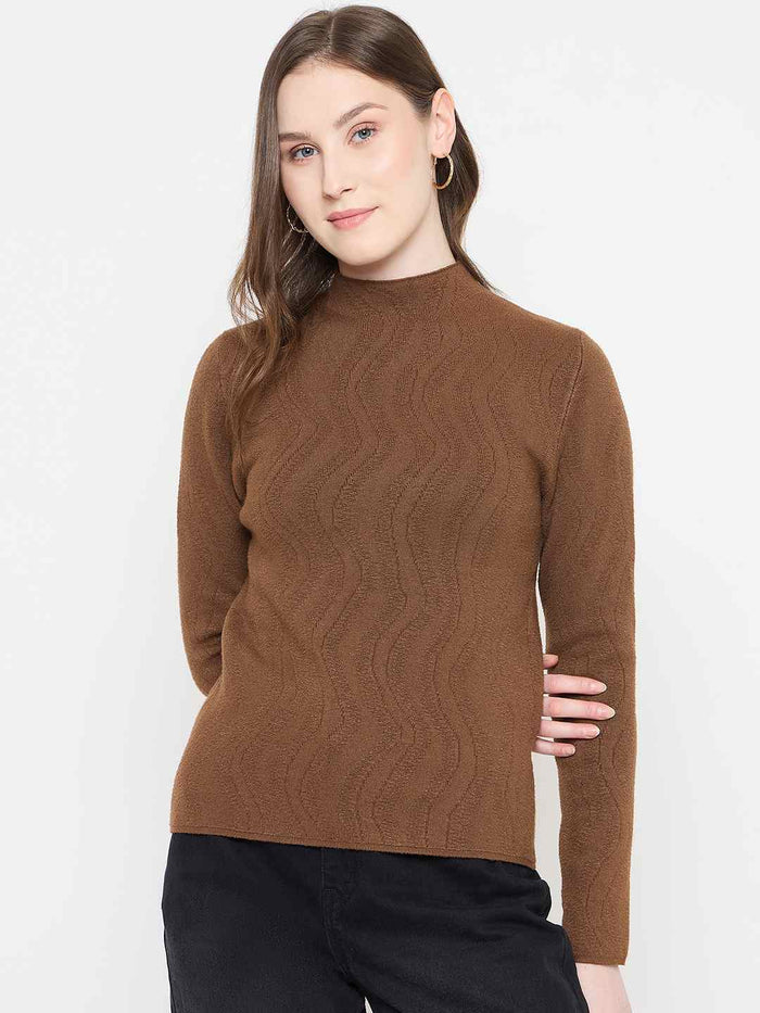 Madame Brown Mock Neck Sweater