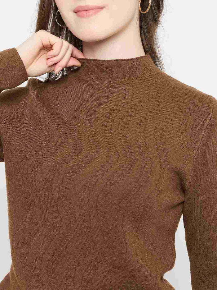 Madame Brown Mock Neck Sweater