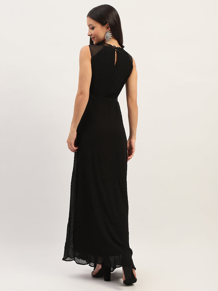 Madame Fit And Flare Black Maxi Dress