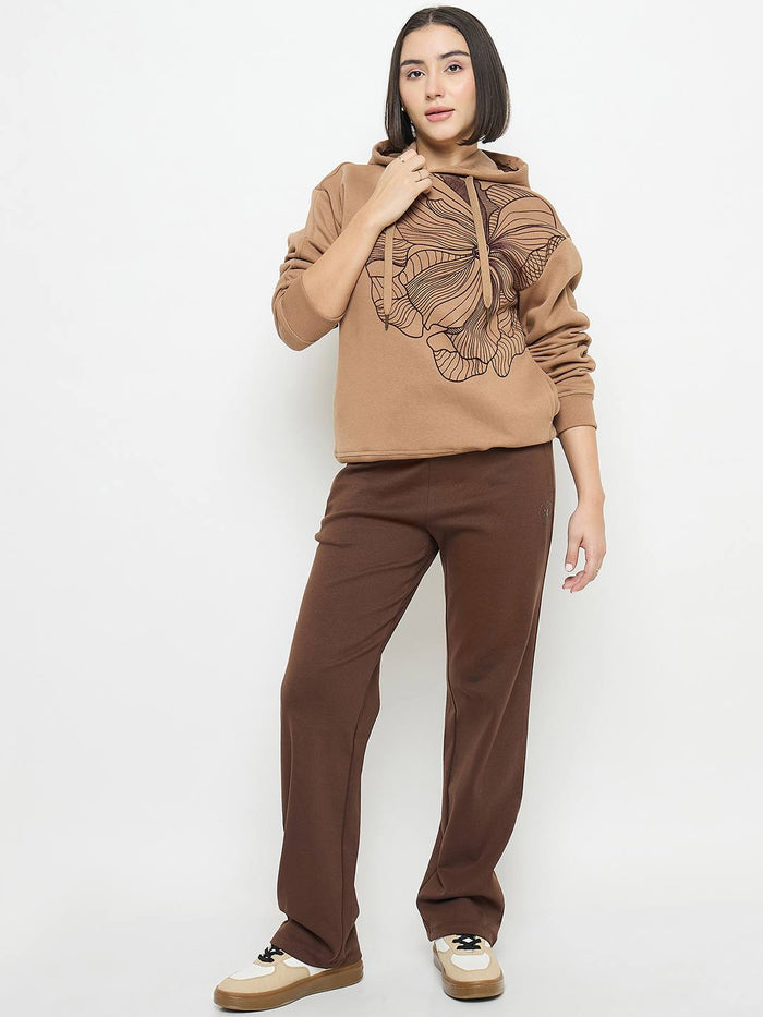 Madame Floral Print Beige Sweatshirt