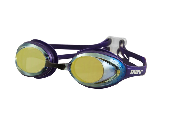 Maru Sonic Mirror Goggle with reflective lenses and adjustable strap, designed for swimming or water sports.