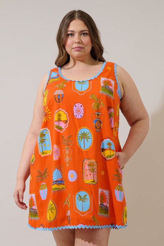 Maury Postcard Auriel Shift Mini Dress Curve