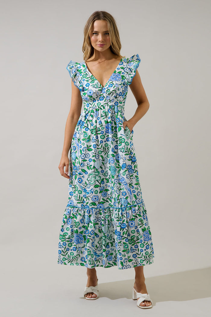 Mawar Ruffle Maxi Dress Gianne Floral