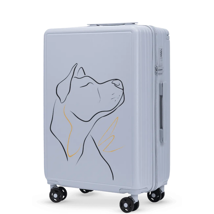 Walizka średnia Wings ABS+ 24" Customized PASTEL BLUE DOG customized