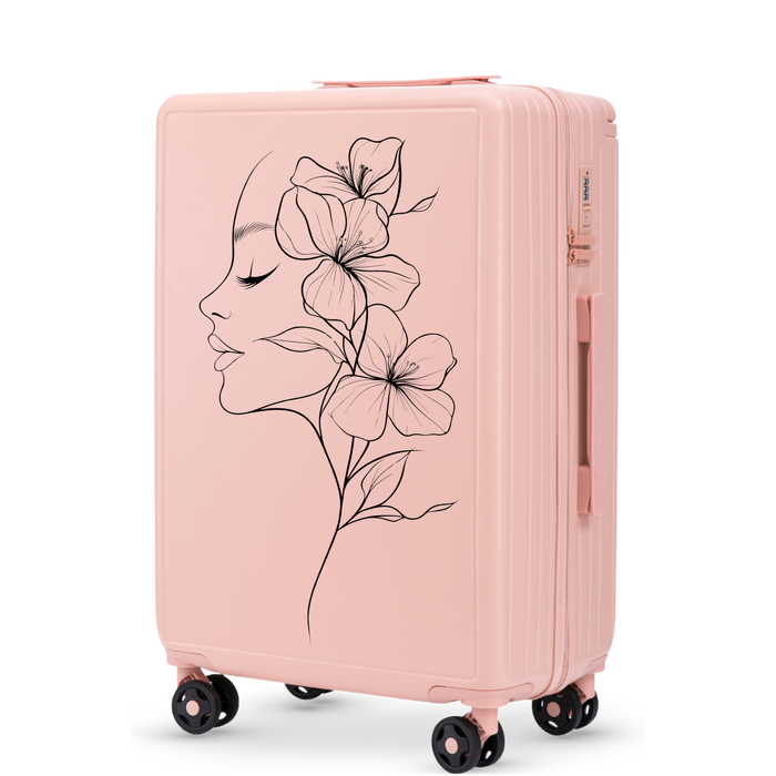 Walizka średnia Wings ABS+ 24" Customized SOFT PINK FLOWER customized